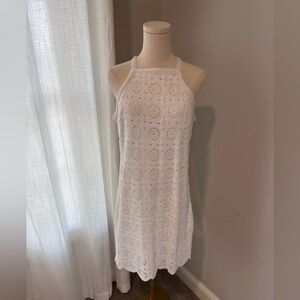 Loft Crochet Lace Mini Halter Dress